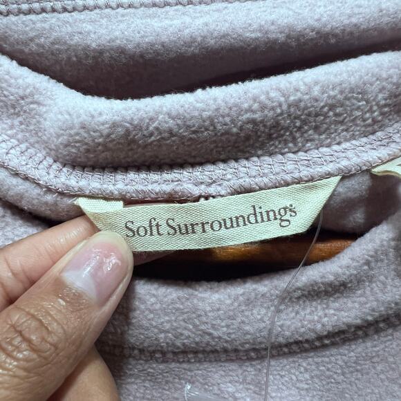 Soft Surroundings Pink Lounge Dress Front Pockets Detachable Scarf Women's PXS - Picture 6 of 9